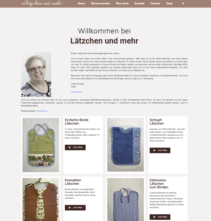 Lätzchen und mehr Webseite